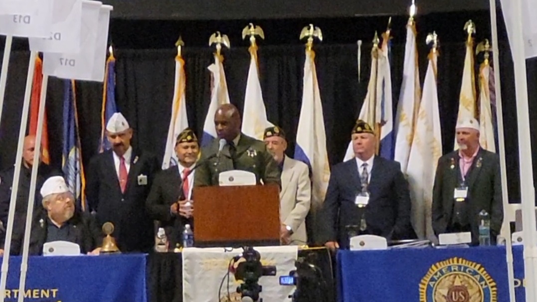 D'Andre Lampkin Delivering Speech American Legion California