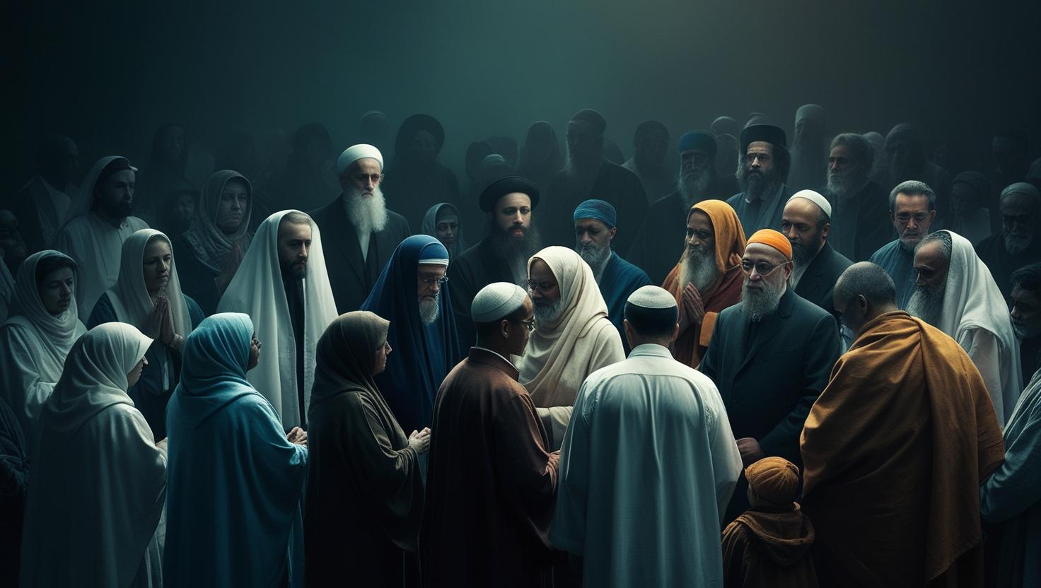 A Message of Unity community with diverse religious backgrounds uniting for peace