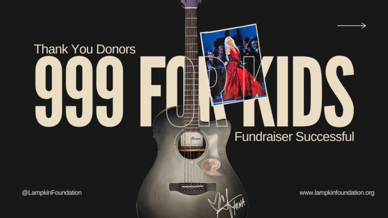 D’Andre Lampkin presenting a Christina Aguilera–signed guitar to LASD Parks Bureau for the 999 for Kids Program fundraiser.