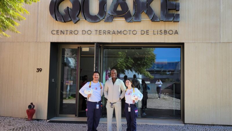 Visitors engage with immersive exhibits at the Quake Lisbon Earthquake Museum, highlighting lessons in disaster resilience and recovery.