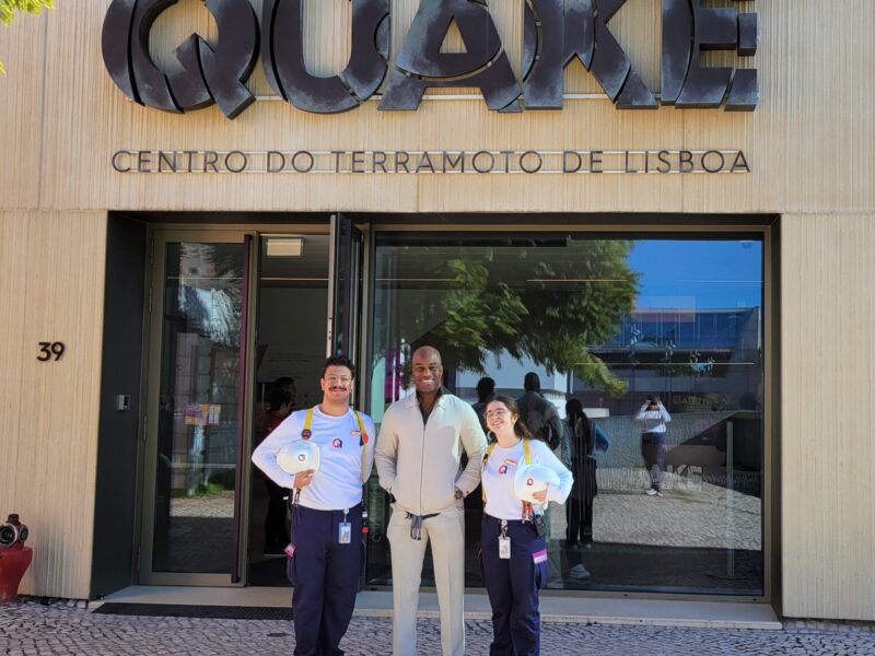 Visitors engage with immersive exhibits at the Quake Lisbon Earthquake Museum, highlighting lessons in disaster resilience and recovery.