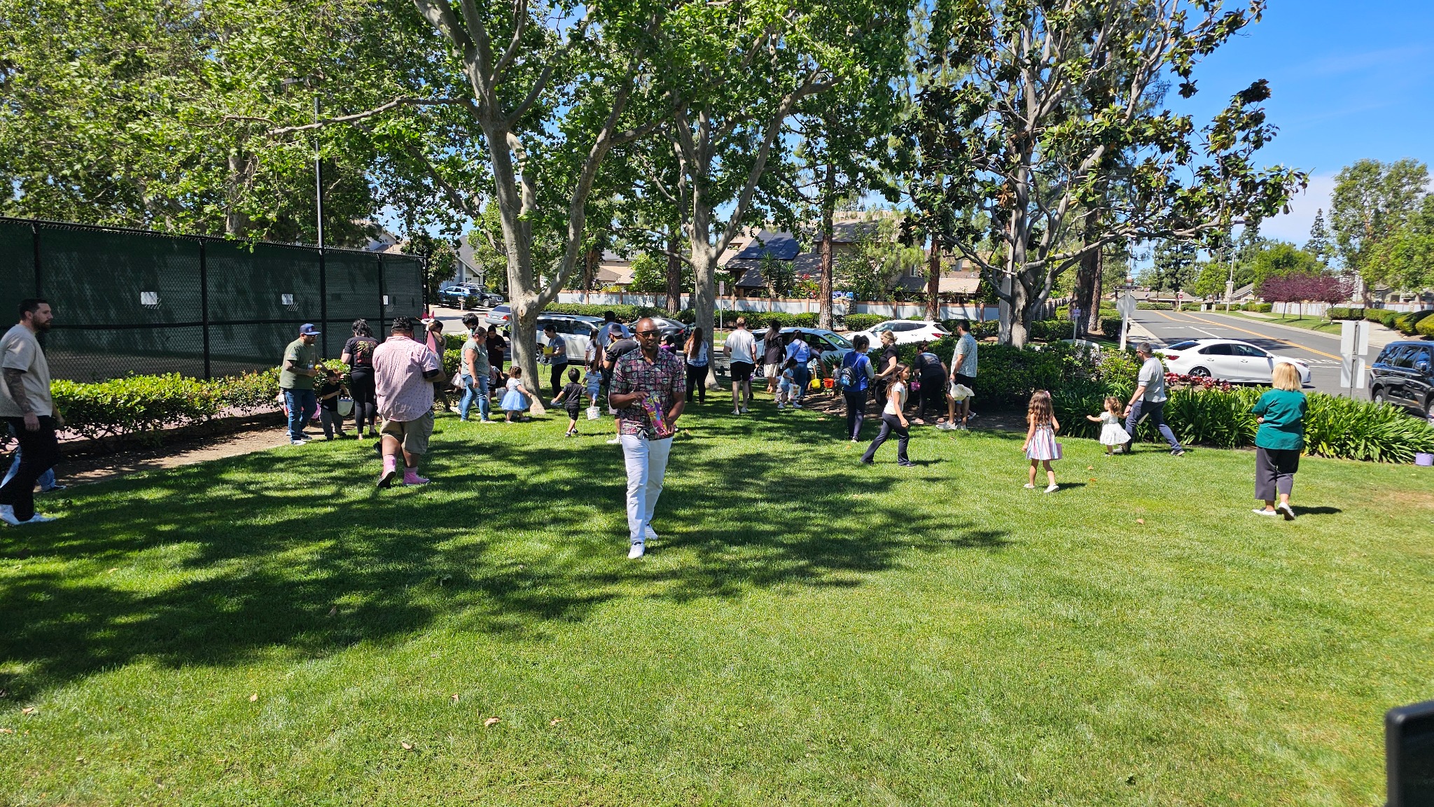 Children participating in Easter egg hunt at Creekside West Beach Club in Ontario California