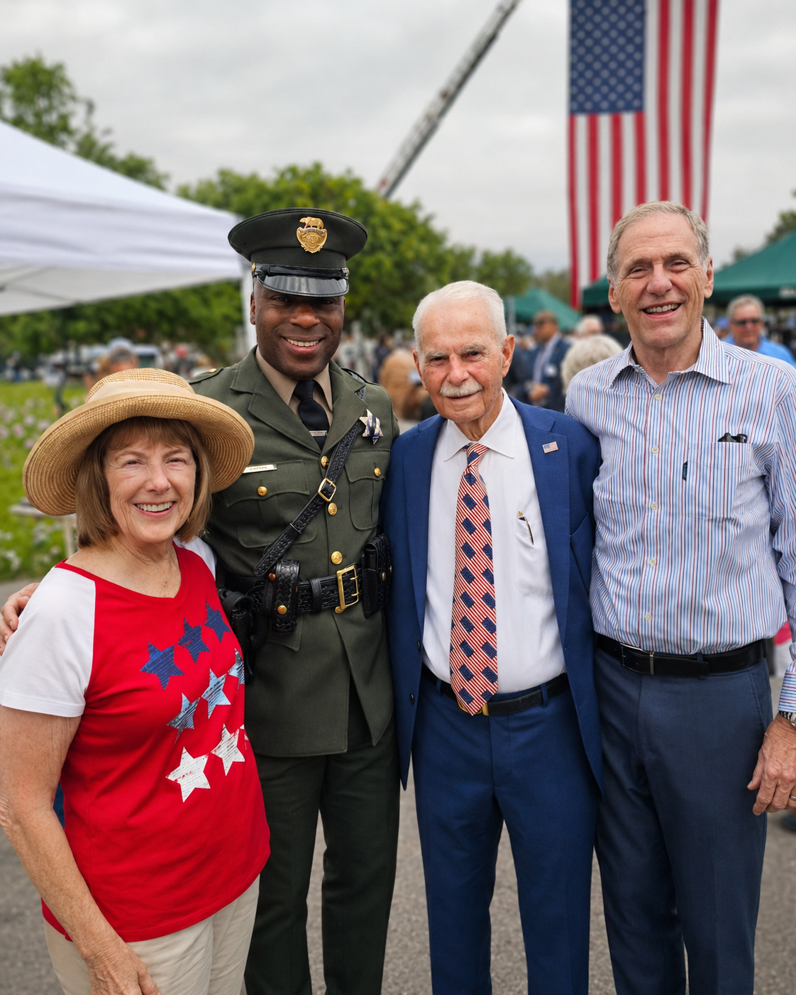 D’Andre D. Lampkin with civic leaders at a Memorial Day ceremony honoring the sacrifice behind our freedom.