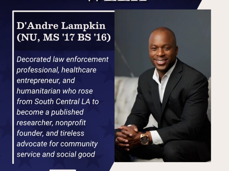 National University Public Service Recognition Week spotlight featuring D’Andre Lampkin, law enforcement professional, nonprofit founder, and community leader.